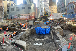 Archaeologists uncover remnants of historic homes at construction site